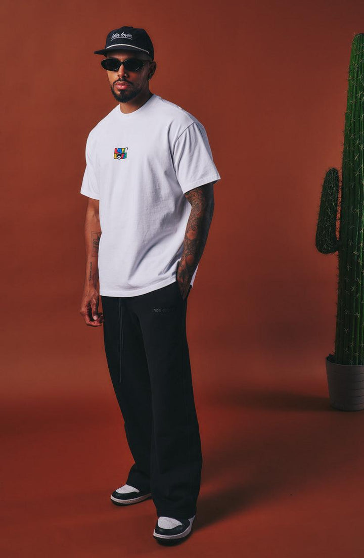 Line Logo Straightpants Black - Ultravioleta