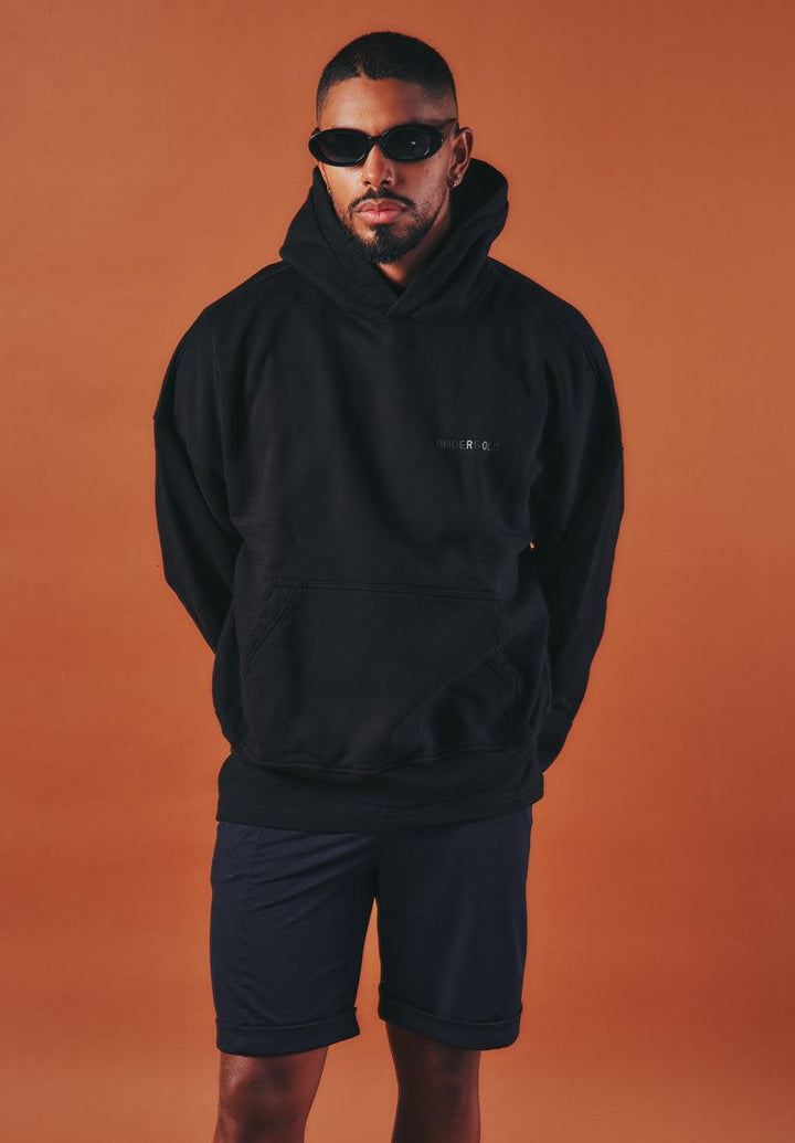 Line Logo Hoodie Black - Ultravioleta