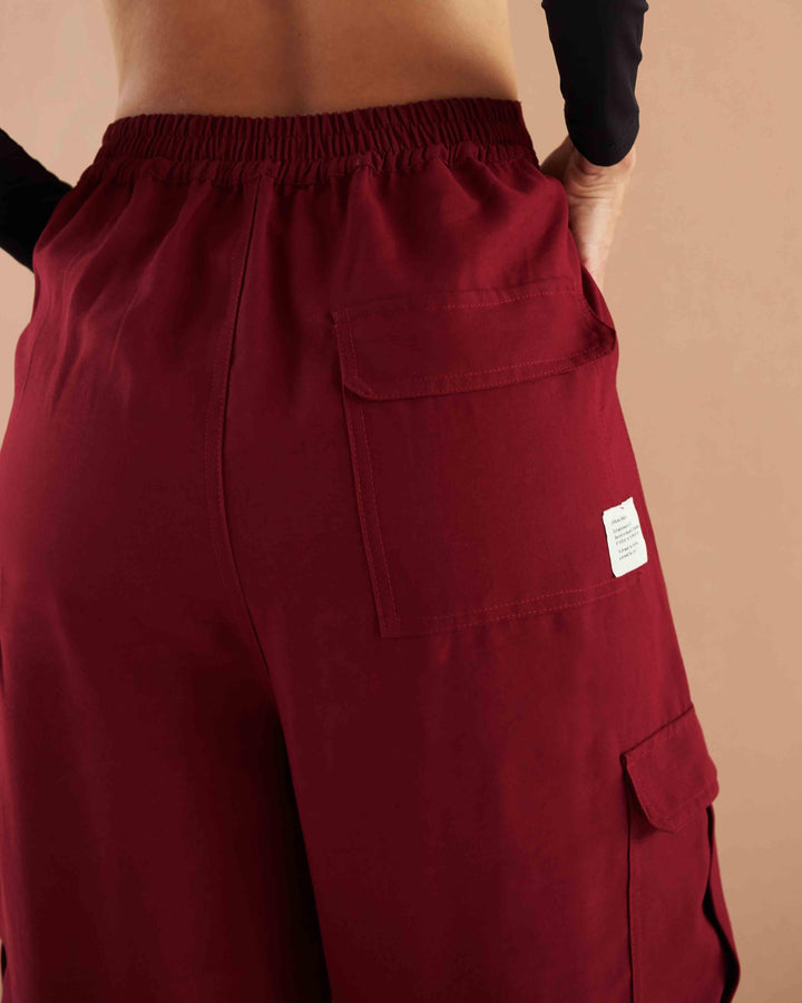 Urban Wide Leg Pant Burgundy - Ultravioleta